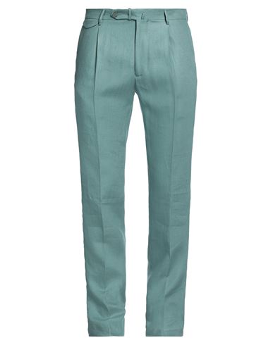 Tagliatore Man Pants Turquoise Size 32 Linen In Blue