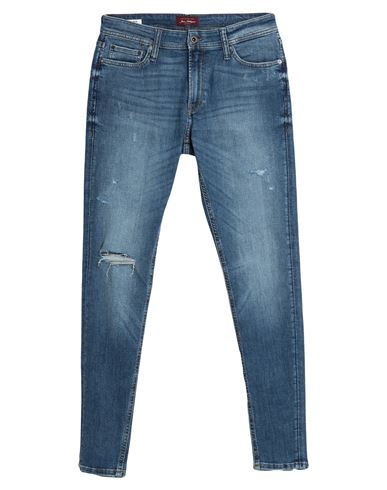 Jack & Jones Man Denim Pants Blue Size 29w-32l Cotton, Polyester, Elastane