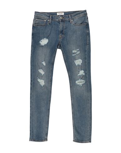 Jack & Jones Man Denim Pants Blue Size 28w-32l Cotton, Polyester, Elastane