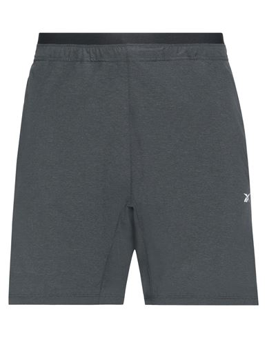 Reebok Man Shorts & Bermuda Shorts Steel Grey Size Xxl Recycled Polyester, Elastane