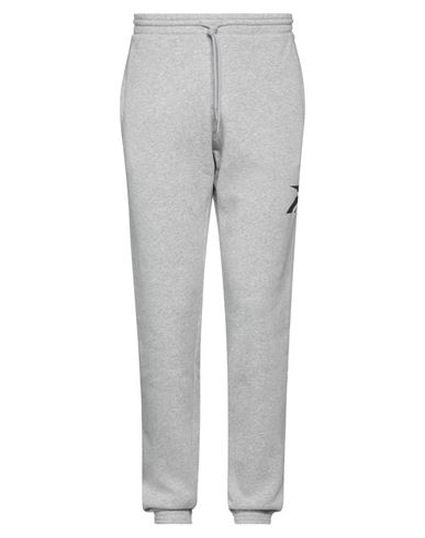 Reebok Man Pants Grey Size Xl Cotton, Recycled Polyester