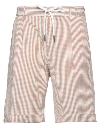 Tagliatore Man Shorts & Bermuda Shorts Camel Size 34 Virgin Wool, Cotton, Elastane In Beige