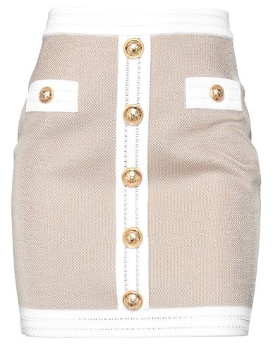 Balmain Woman Mini Skirt Beige Size 4 Viscose, Polyamide, Elastane