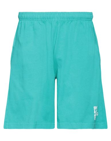 Sporty And Rich Sporty & Rich Man Shorts & Bermuda Shorts Turquoise Size M Cotton In Blue