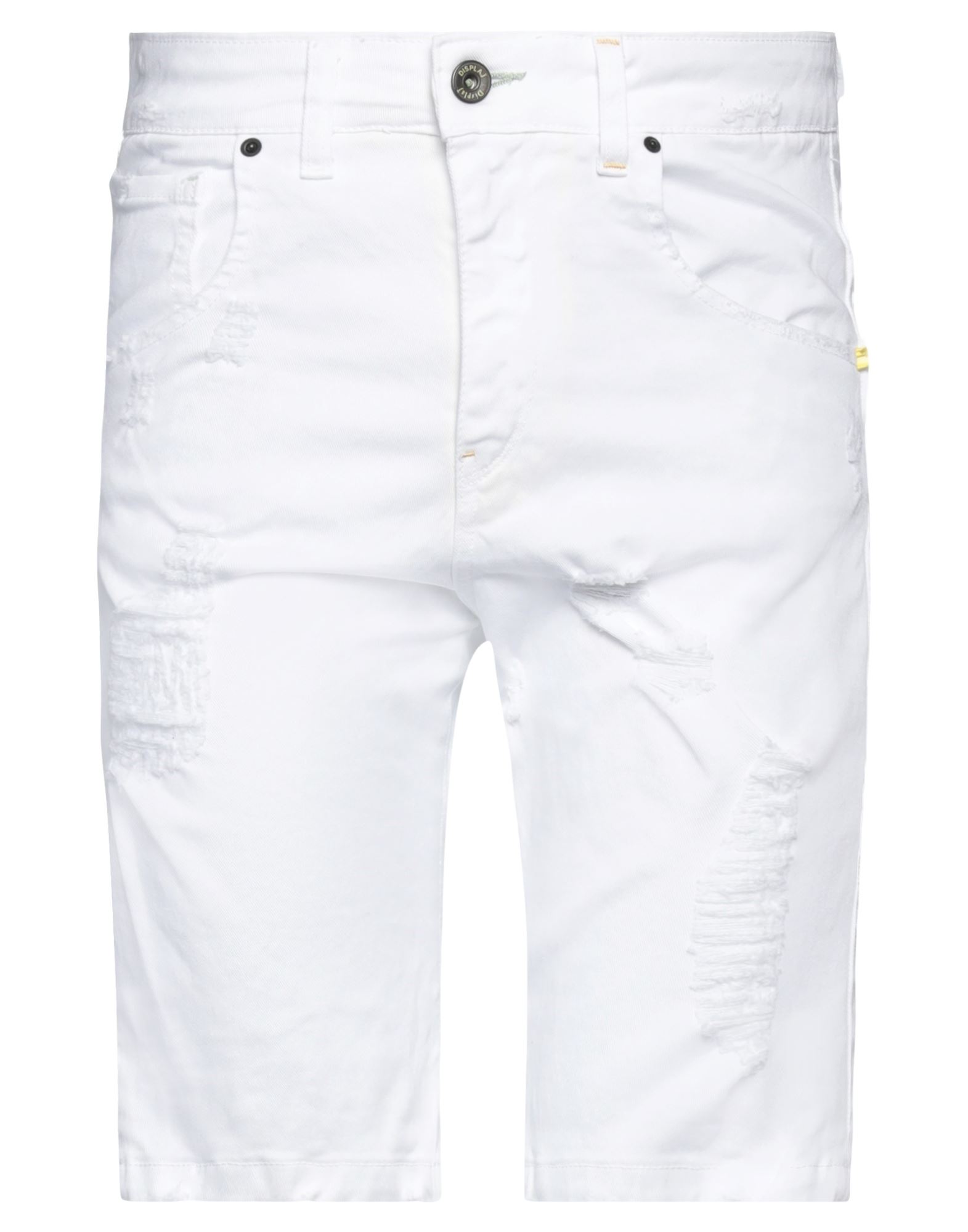 Displaj Denim Shorts In White