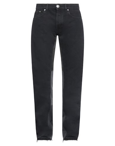 Lanvin Man Jeans Black Size 34 Cotton, Calfskin