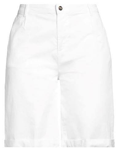 Fracomina Woman Shorts & Bermuda Shorts White Size 27 Cotton, Elastane