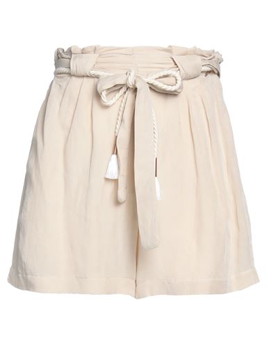 Mdm Mademoiselle Du Monde Woman Shorts & Bermuda Shorts Beige Size 4 Viscose, Linen In Neutral