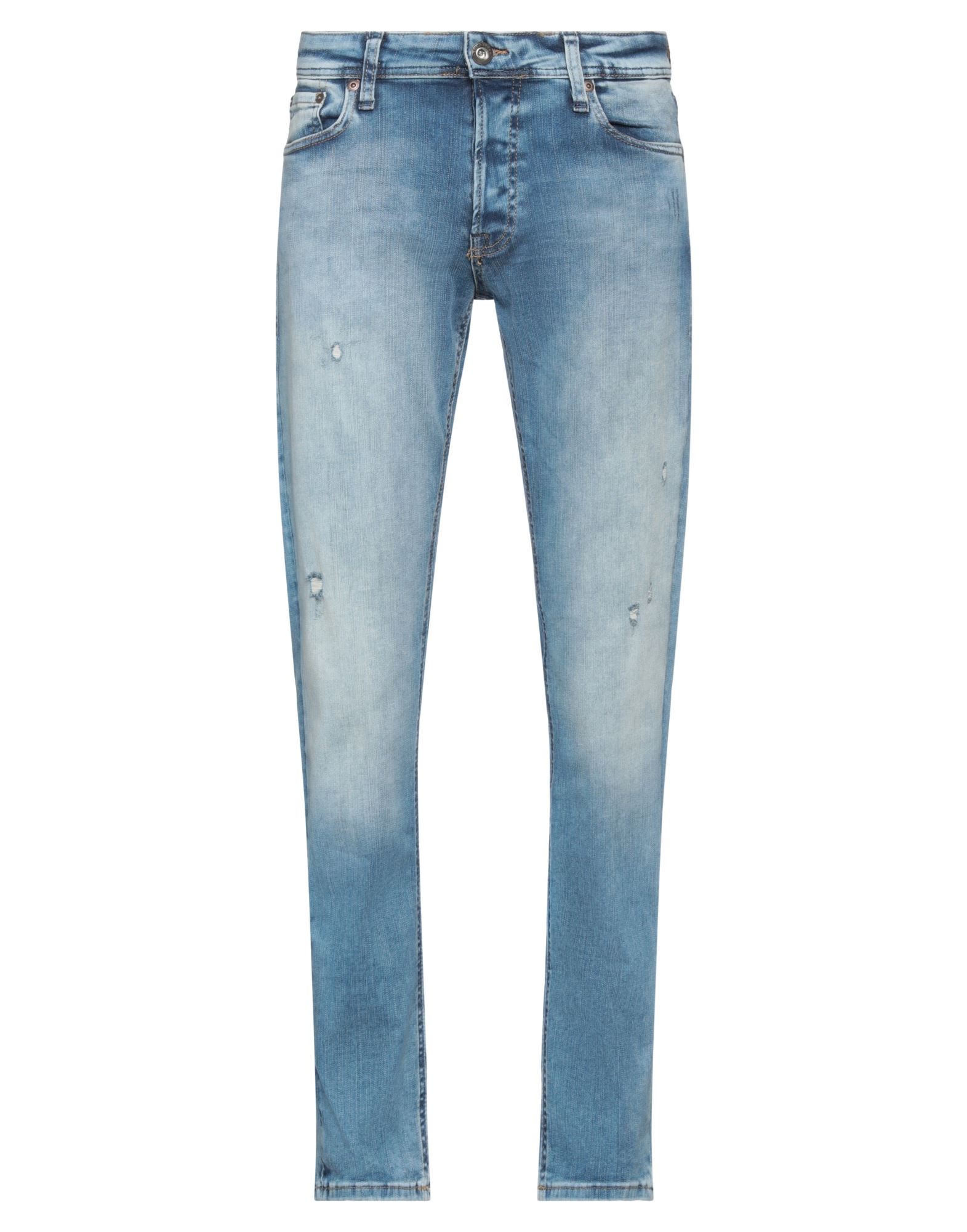Jack & Jones Man Denim Pants Blue Size 31w-30l Cotton, Polyester, Elastane