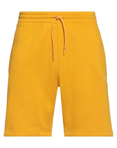 Reebok Man Shorts & Bermuda Shorts Ocher Size S Cotton, Polyester In Yellow