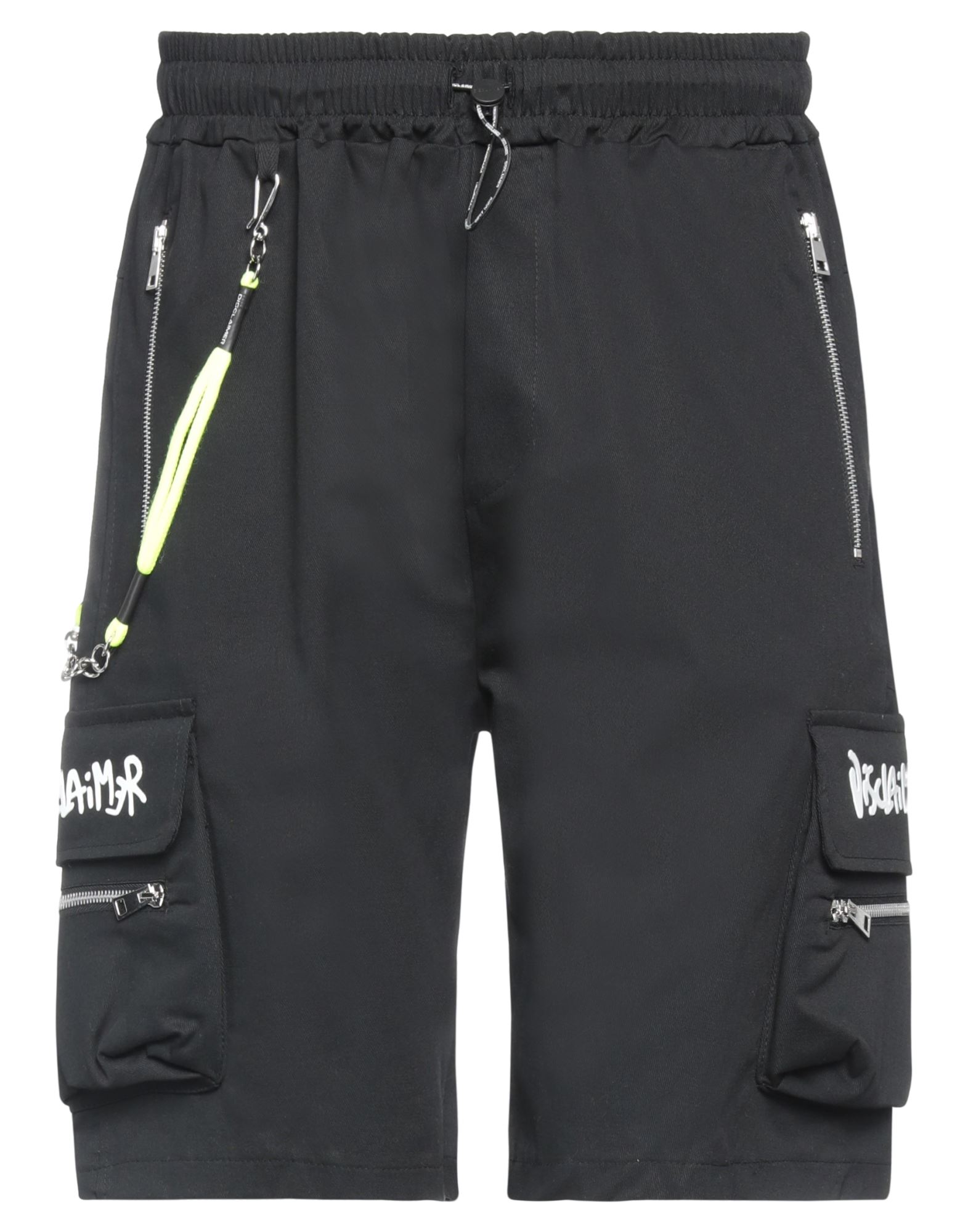 Disclaimer Man Shorts & Bermuda Shorts Black Size L Cotton, Elastane
