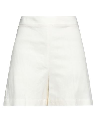 Kartika Woman Shorts & Bermuda Shorts Ivory Size 6 Linen, Viscose In White