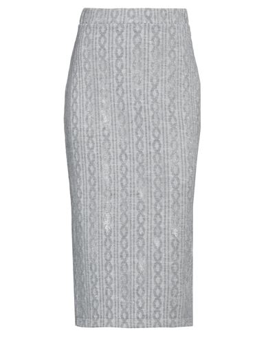 No-nà Woman Midi Skirt Light Grey Size L Viscose, Polyester, Polyamide