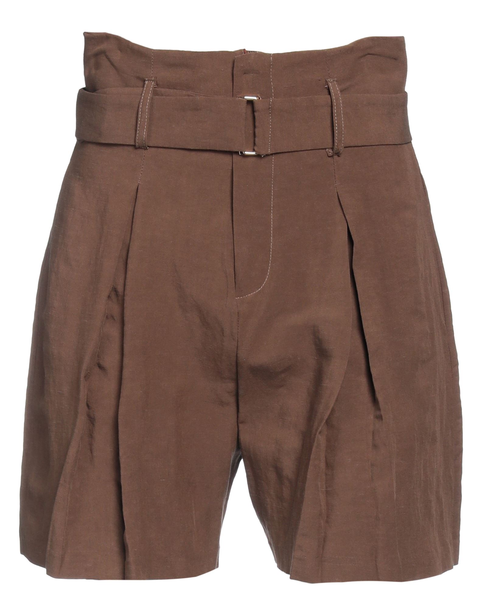 Fly Girl Woman Shorts & Bermuda Shorts Brown Size 8 Viscose, Linen