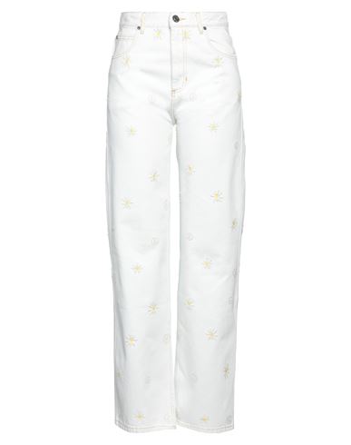 Sandro Woman Jeans White Size 8 Cotton, Polyester