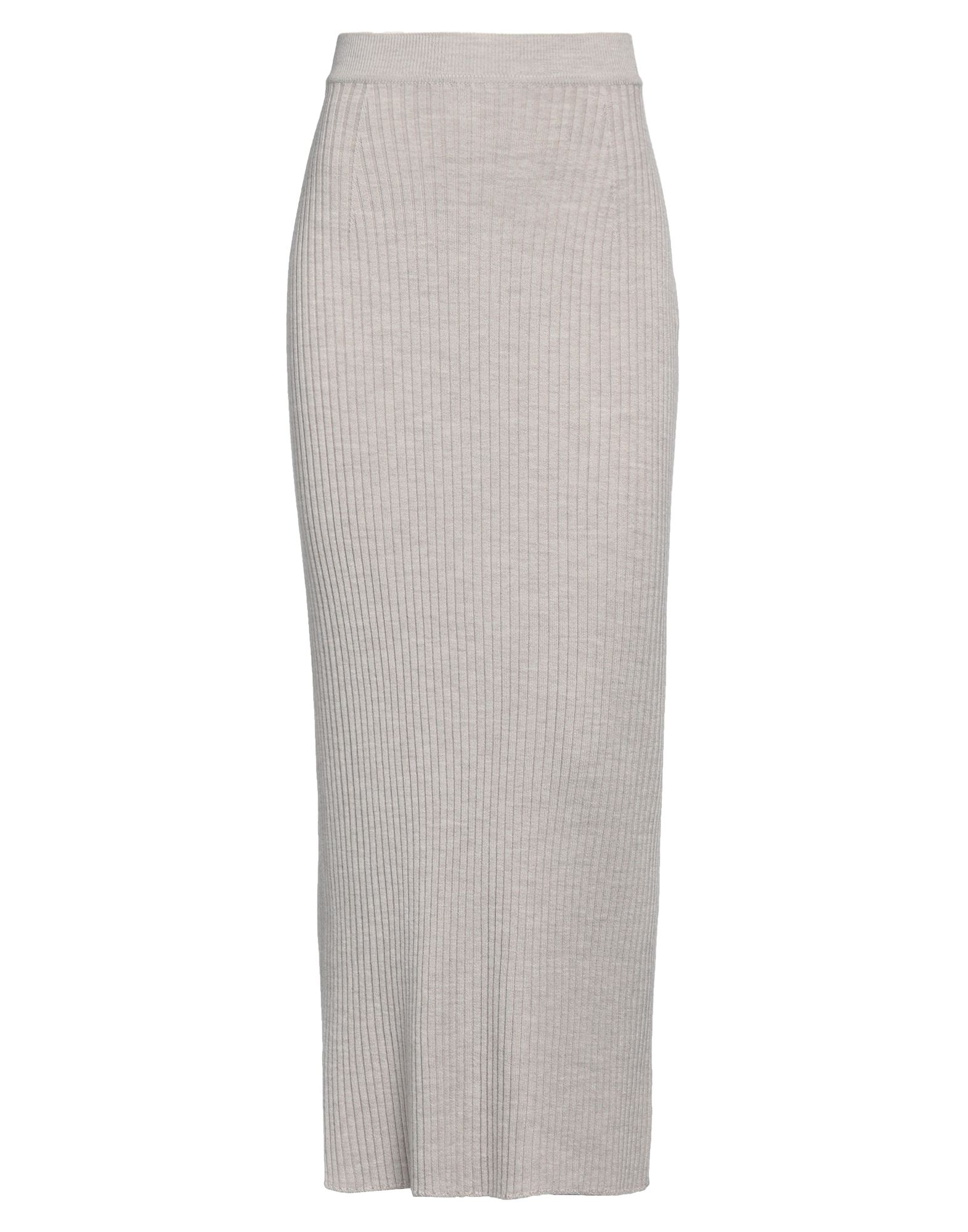 Chloé Woman Maxi Skirt Dove Grey Size M Wool, Cashmere