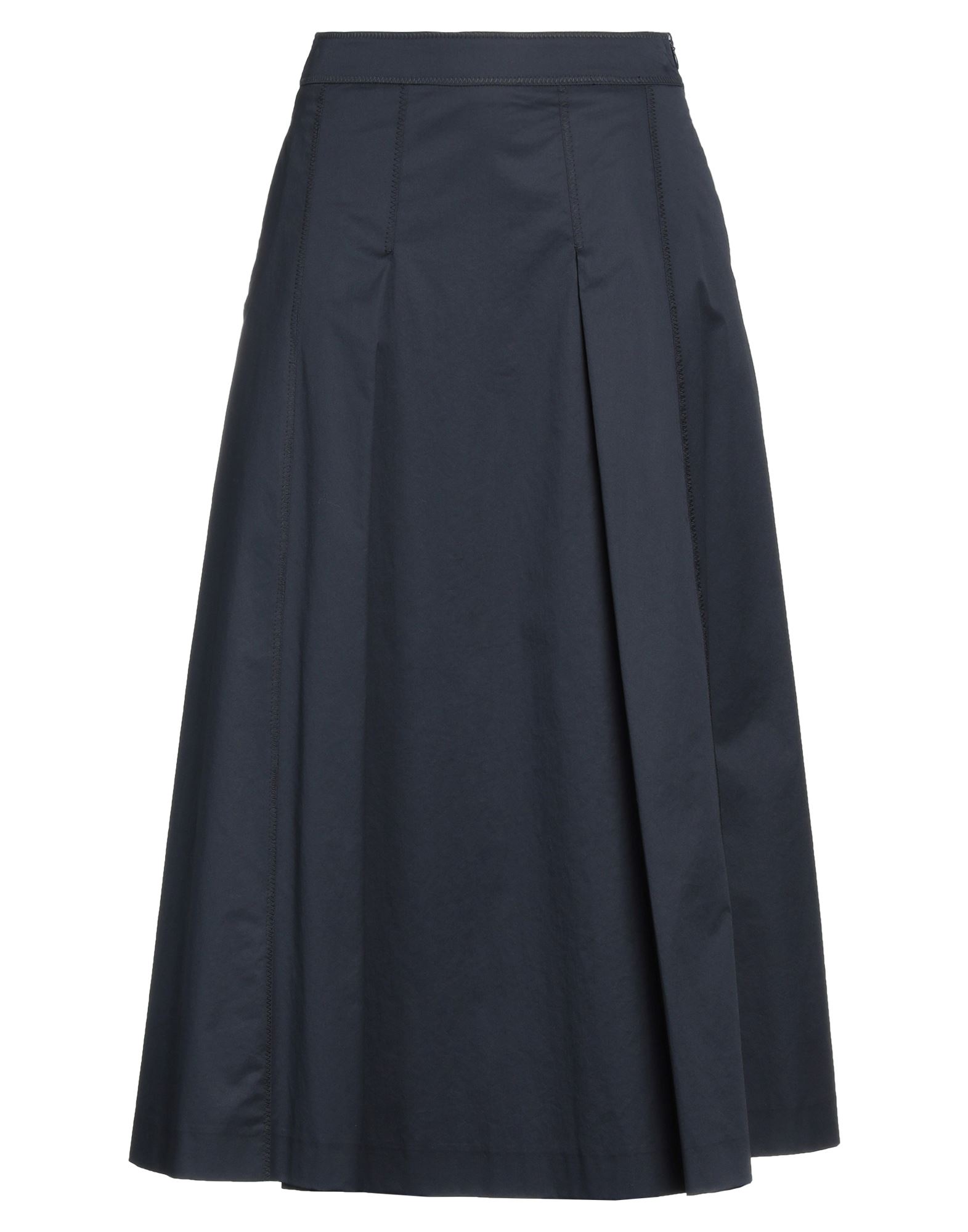 PESERICO PESERICO WOMAN MIDI SKIRT MIDNIGHT BLUE SIZE 6 COTTON, ELASTANE