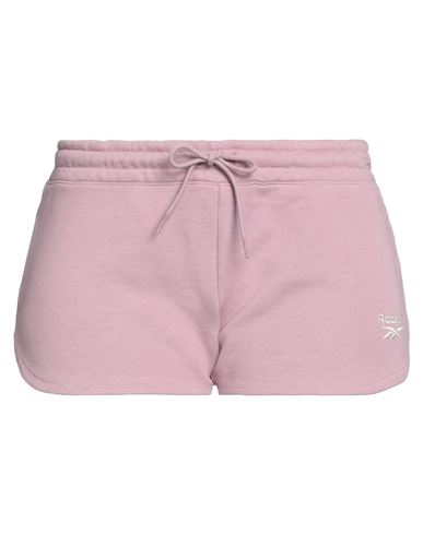 Reebok Woman Shorts & Bermuda Shorts Pastel Pink Size M Cotton, Polyester