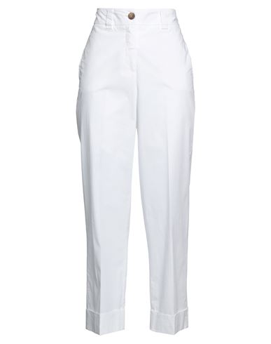 Peserico Woman Pants White Size 8 Cotton, Elastane In White