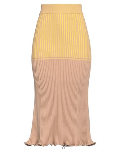 Rabanne Woman Midi Skirt Light Brown Size L Cotton, Polyamide, Elastane In Beige