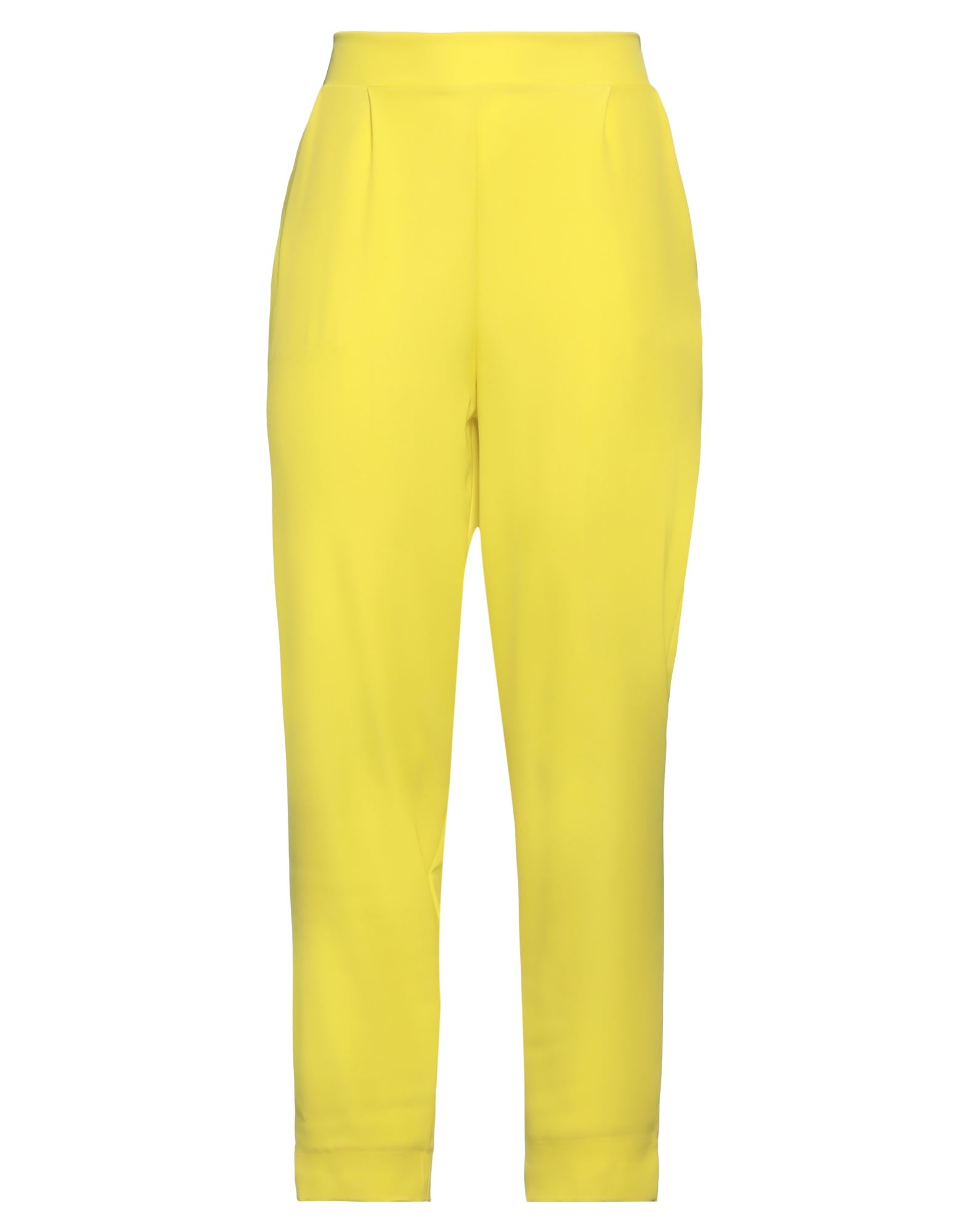 Siste's Woman Pants Yellow Size M Polyester, Elastane