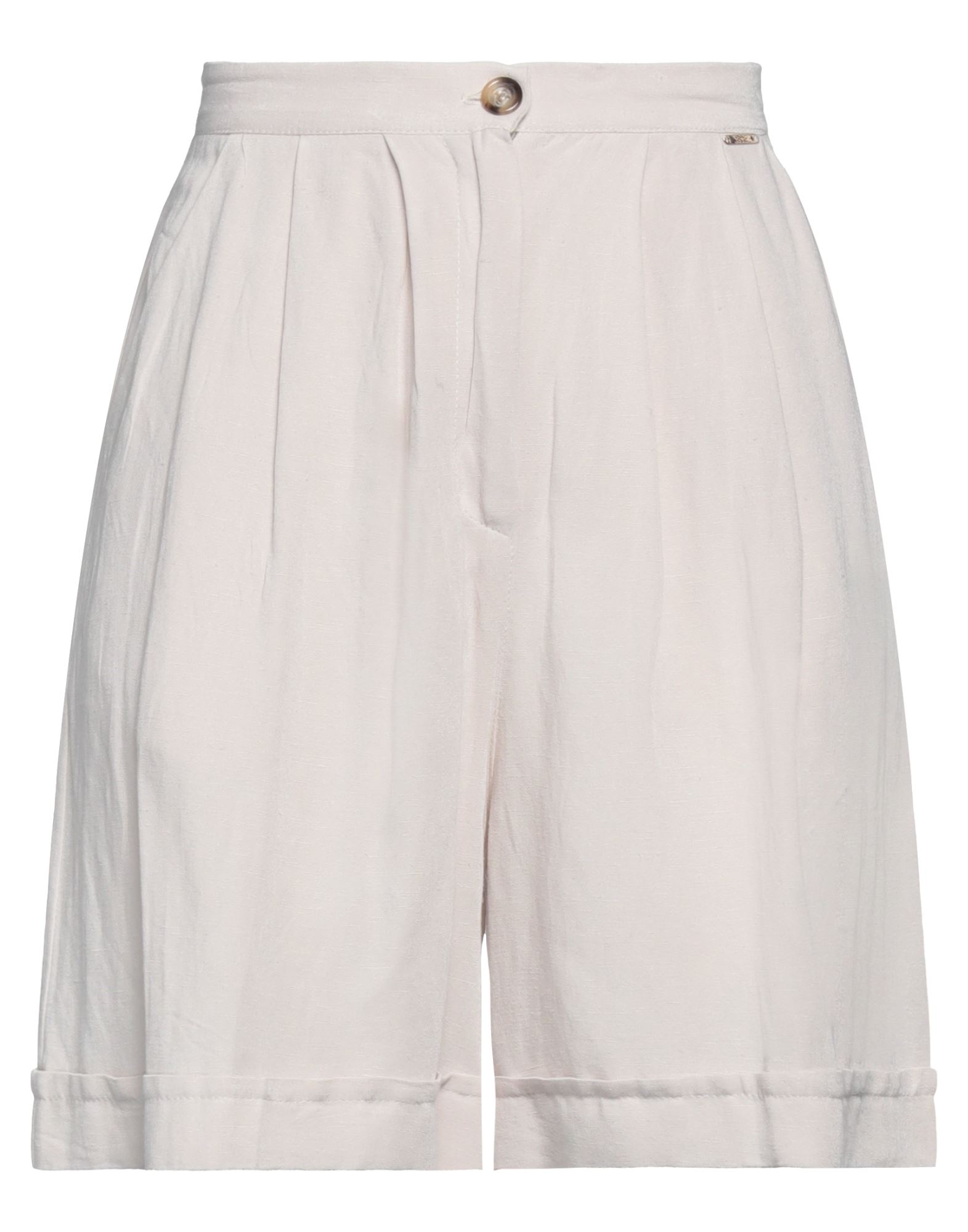 Mdm Mademoiselle Du Monde Woman Shorts & Bermuda Shorts Ivory Size 6 Viscose, Linen In White