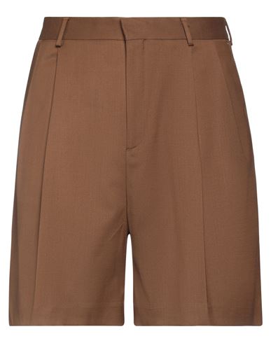 Shop Cmmn Swdn Man Shorts & Bermuda Shorts Brown Size 32 Virgin Wool, Elastane