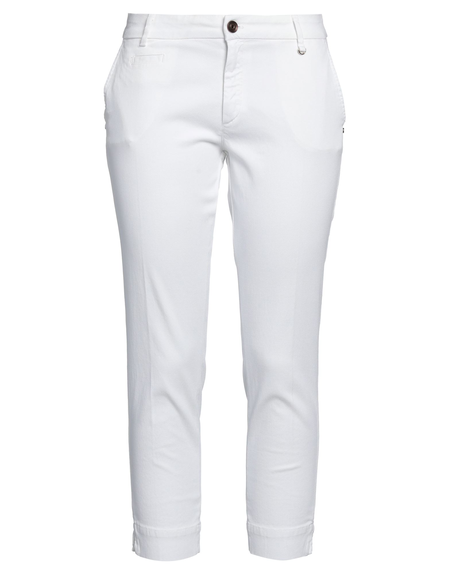 Shop Mason's Woman Cropped Pants White Size 4 Cotton, Lyocell, Elastane
