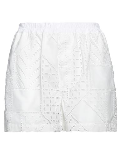 Just Cavalli Woman Shorts & Bermuda Shorts White Size 6 Cotton, Polyester