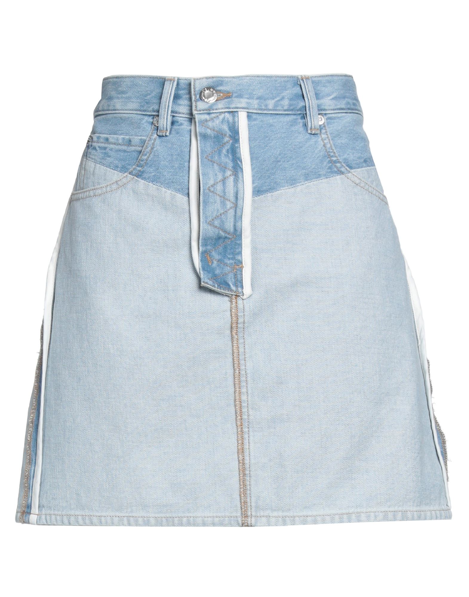 Helmut Lang Inside Out Denim Mini Skirt In Blue