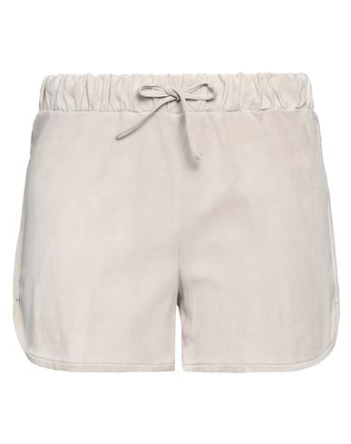 Salvatore Santoro Woman Shorts & Bermuda Shorts Grey Size 4 Ovine Leather