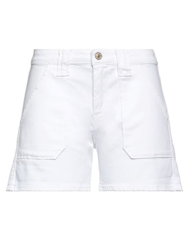 Le Temps Des Cerises Woman Denim Shorts White Size 28 Cotton, Elastomultiester, Elastane
