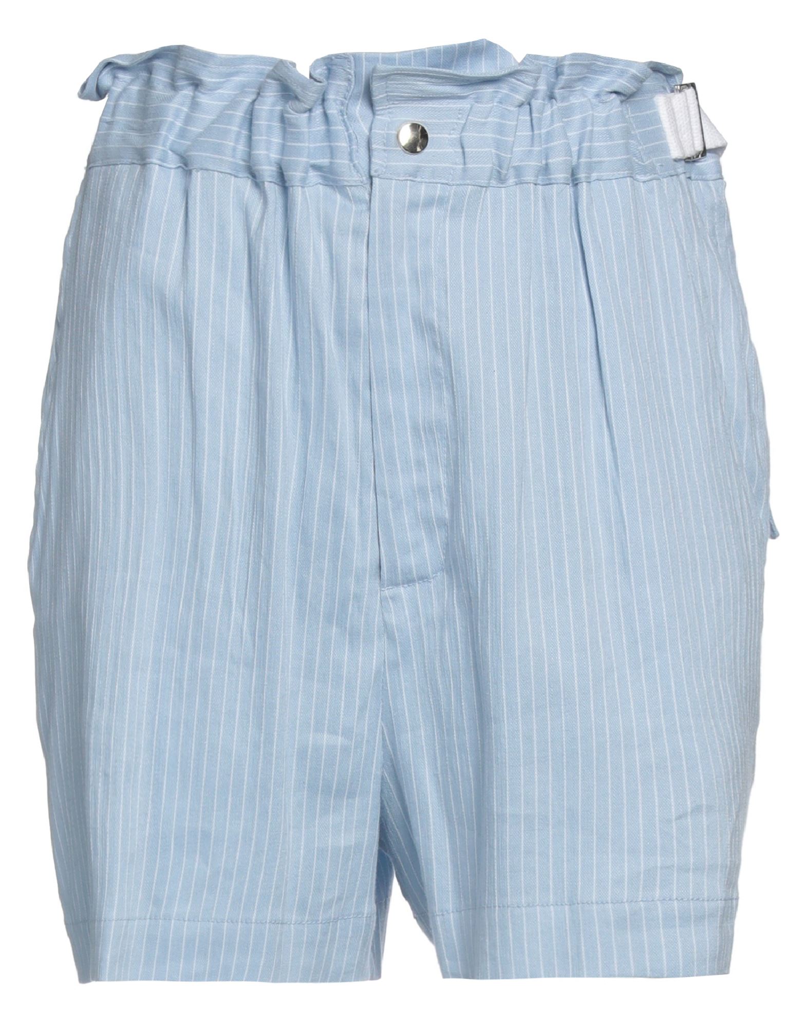 Merci .., Woman Shorts & Bermuda Shorts Sky Blue Size 2 Linen, Rayon, Cotton, Elastane