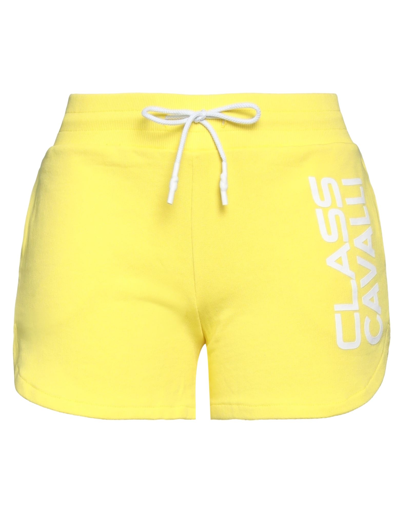 Cavalli Class Woman Shorts & Bermuda Shorts Yellow Size L Cotton
