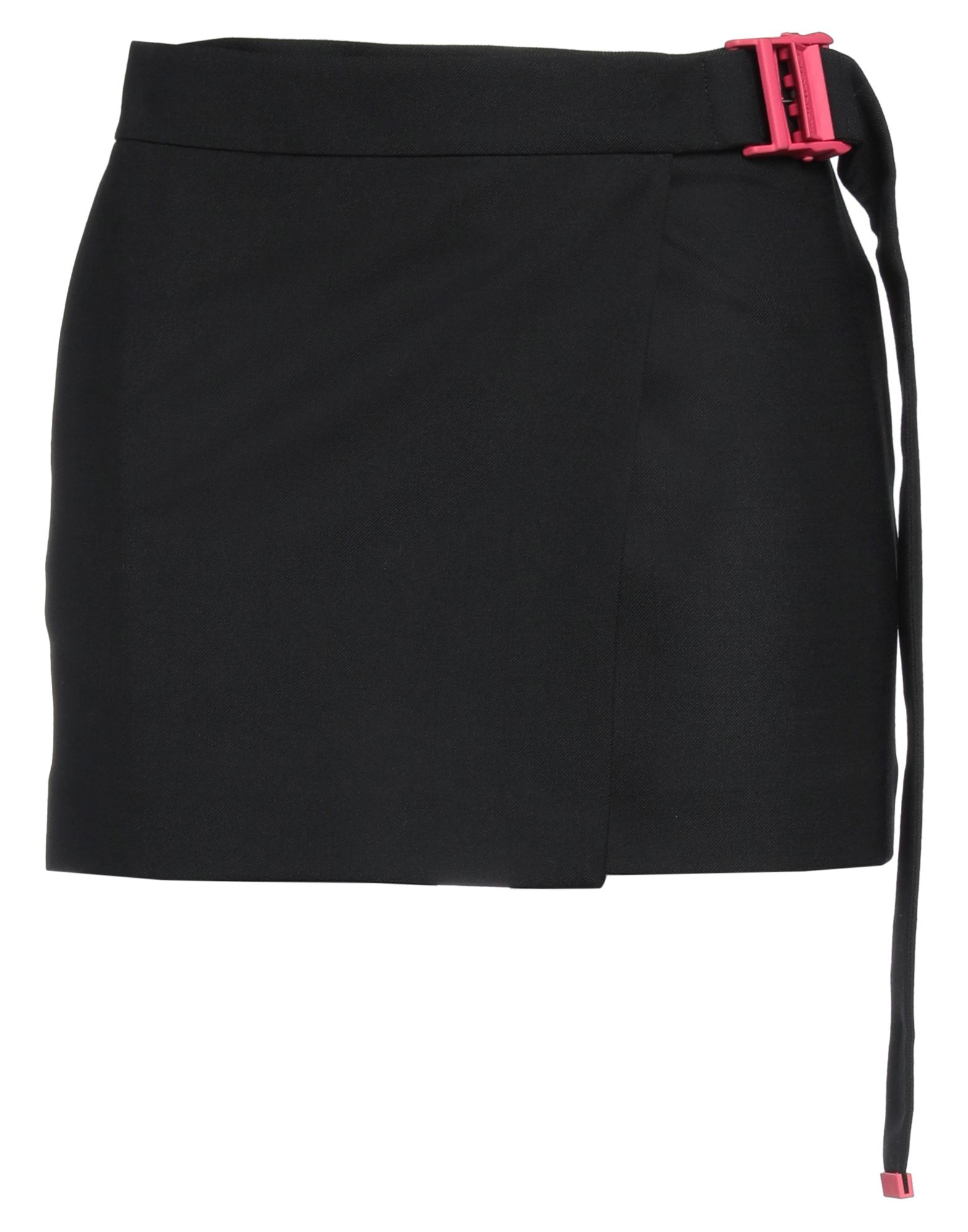 Shop Off-white Woman Mini Skirt Black Size 4 Polyester, Virgin Wool, Lycra