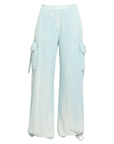 Off-white Woman Pants Turquoise Size Xl Cotton In Blue