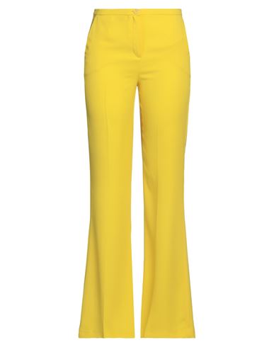 Hanita Woman Pants Yellow Size 8 Polyester, Elastane