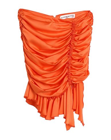 Nineminutes Woman Mini Skirt Orange Size 6 Polyester, Elastane