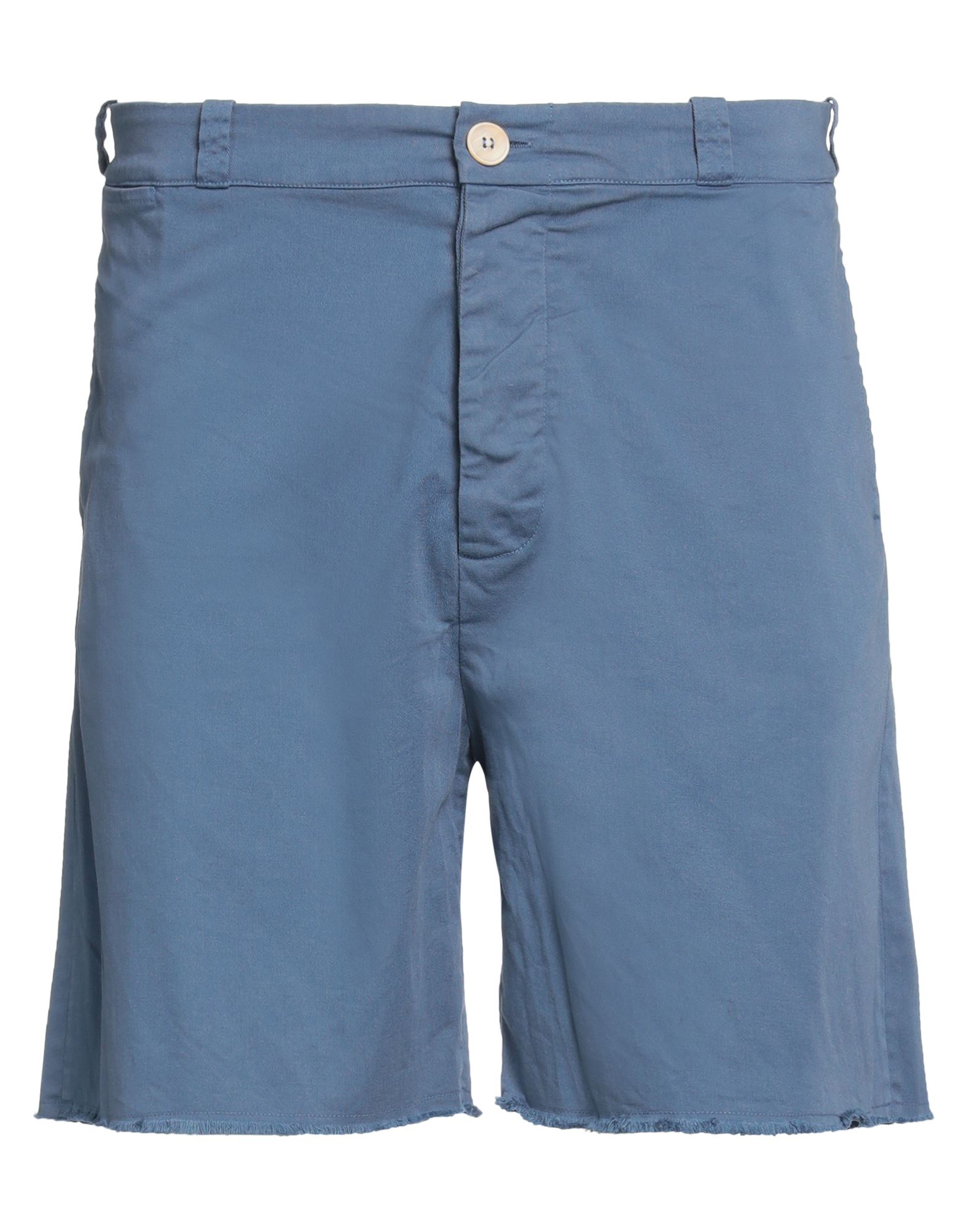 Bsbee Man Shorts & Bermuda Shorts Slate Blue Size 33 Cotton