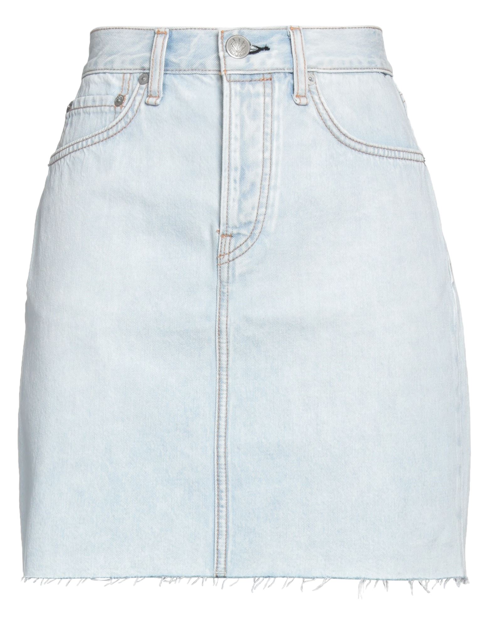 Rag & Bone Frayed Denim Mini Skirt In Blue