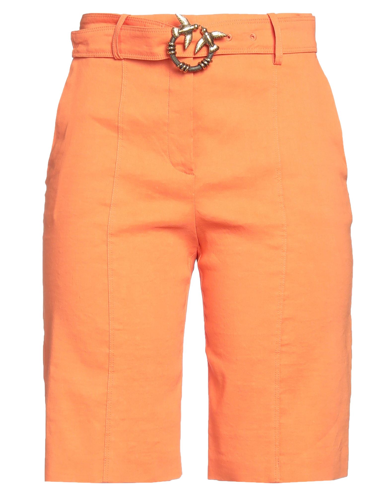 Pinko Woman Shorts & Bermuda Shorts Orange Size 4 Linen, Viscose, Elastane