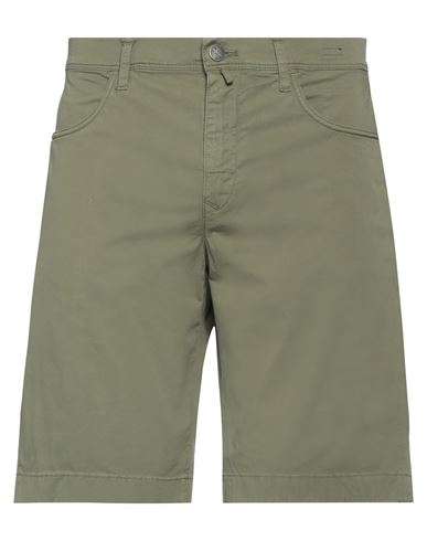 Incotex Man Shorts & Bermuda Shorts Military Green Size 32 Cotton, Elastane