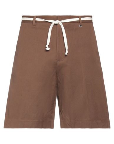 I'm Brian Man Shorts & Bermuda Shorts Brown Size 36 Cotton, Linen