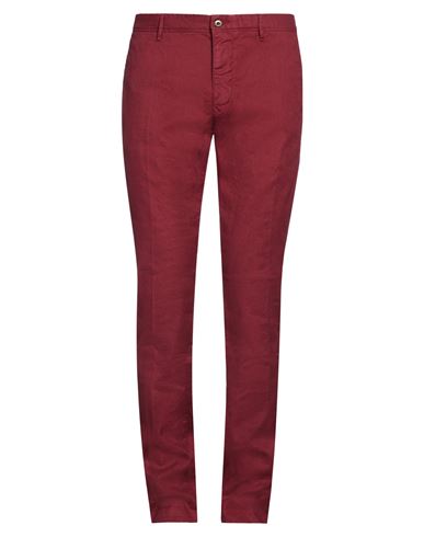 Incotex Man Pants Garnet Size 34 Linen, Cotton, Elastane In Red