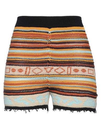87 Avril 90 Woman Shorts & Bermuda Shorts Ocher Size S Cotton, Hemp, Nylon, Polyurethane In Yellow