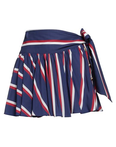 Shop Balmain Woman Mini Skirt Navy Blue Size 6 Viscose