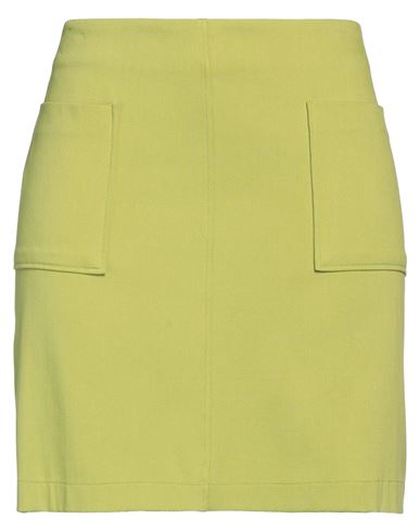 Diana Gallesi Woman Mini Skirt Acid Green Size 10 Cotton, Viscose, Elastane