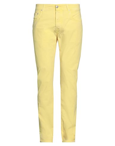 Shop Jacob Cohёn Man Pants Light Yellow Size 33 Cotton, Elastane