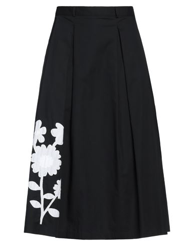 Rose A Pois Rosé A Pois Woman Midi Skirt Black Size 10 Cotton, Elastane