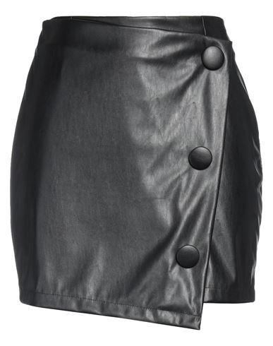 Kontatto Woman Mini Skirt Black Size S Polyurethane, Polyester